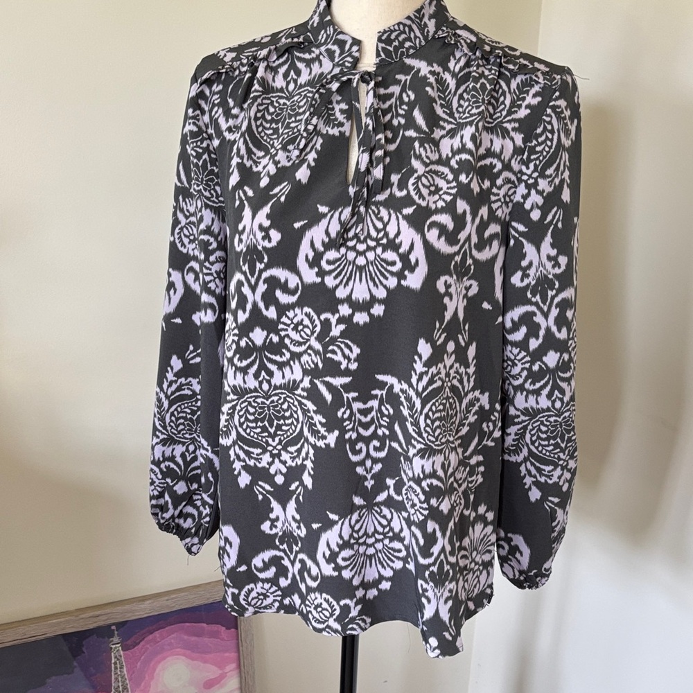 Chic Gray and Purple Women's Blouse